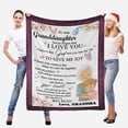 thumbnail image 2 of LHSHID Personalized Love Saying Message Text Blanket to My Granddaughter from Grandma When You Miss Me Just Hold It Close to Your Heart Flowers Custom Hug Blanket Gifts, 2 of 5