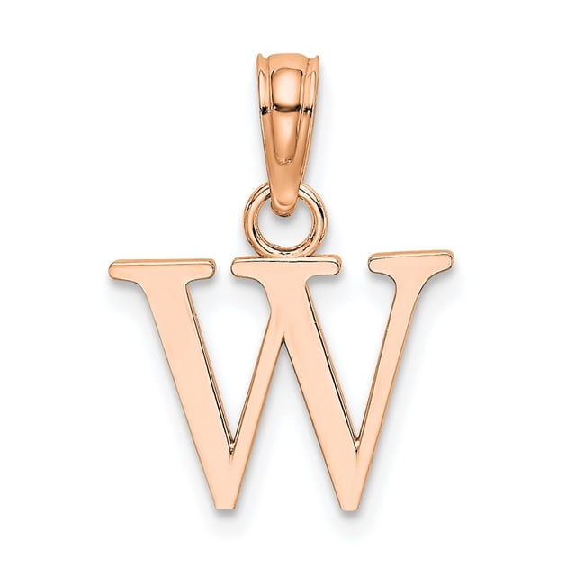 Diamond2Deal 14K Pendentif Initiale Lettre Bloc en Or Rose pour Femmes
