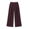 thumbnail image 7 of Mifsaly Wide Leg Track Pants Women High Waisted Pleated Athletic Pant Lightweight Breathable Flowy Casual Daily Wear Workout Clothes with Pockets Brown,L, 7 of 7