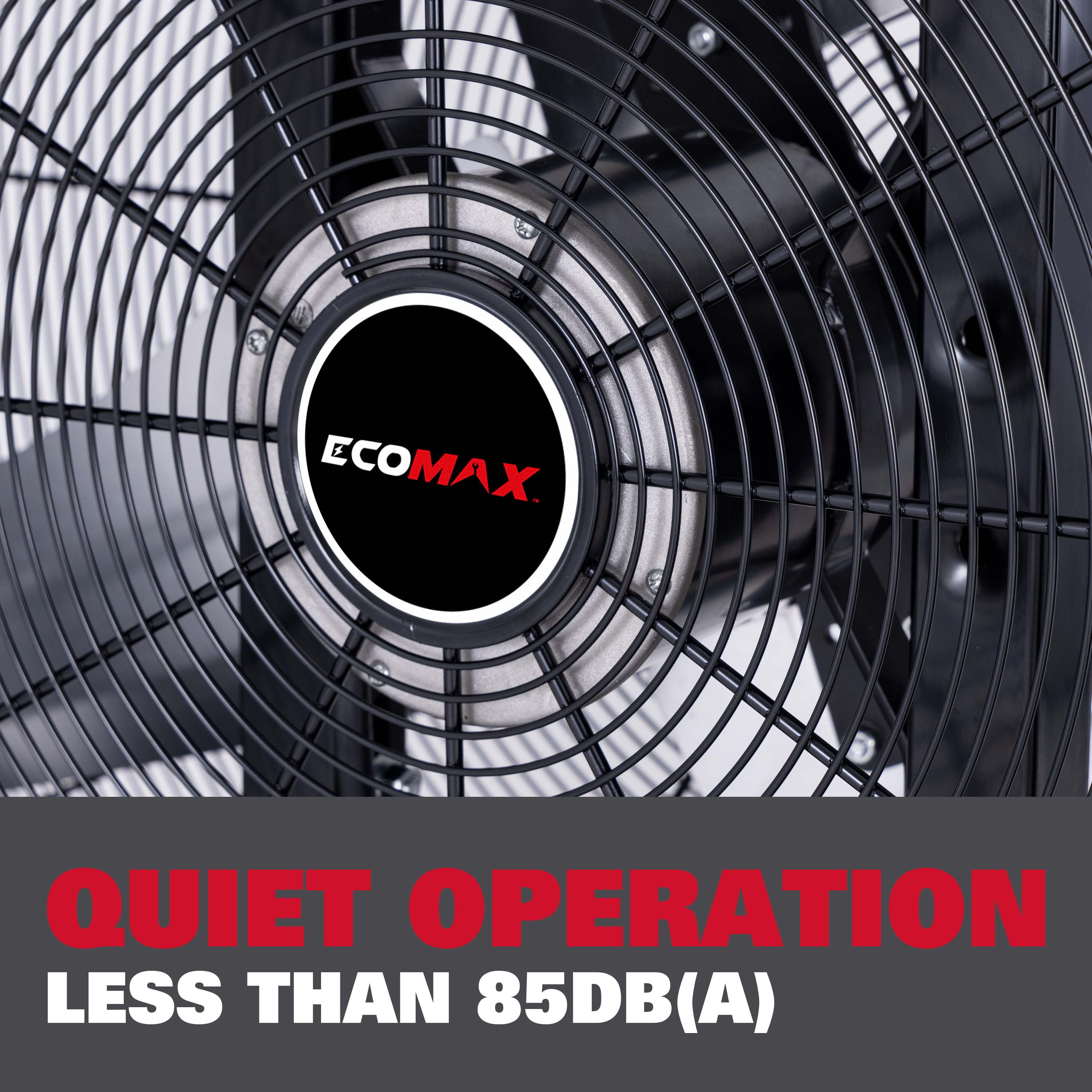 Ecomax EMF104218D 42" High Velocity Industrial Drum Fan – 2-Speed Black Floor Fan with Wheels