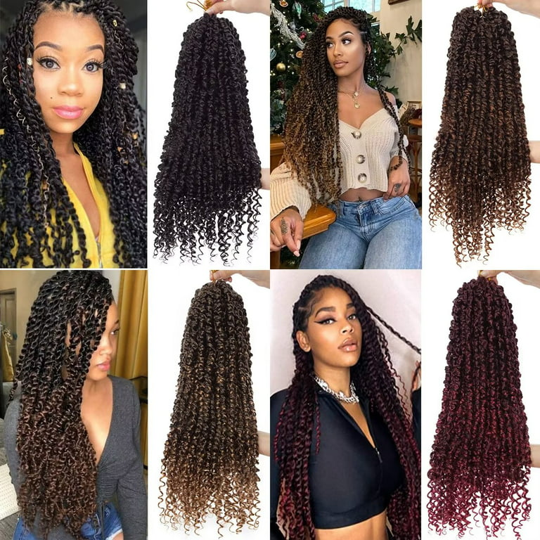 6Packs)18Inch Wavy Senegalese Twist Crochet Hair Braids Wavy Ends Synthetic  Hair Extension Curly Crochet Twist Braiding Hair (#1B/27) : :  Beauty & Personal Care