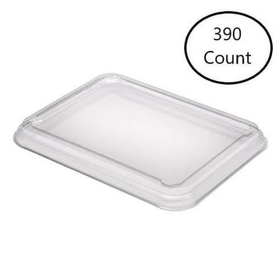 Sabert Sustainable PET Rectangle Tray Lid For 6.5" x 8.5" Trays, Clear | 390/Case