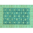 thumbnail image 1 of Ahgly Company Indoor Rectangle Oriental Turquoise Blue Modern Area Rugs, 4' x 6', 1 of 4