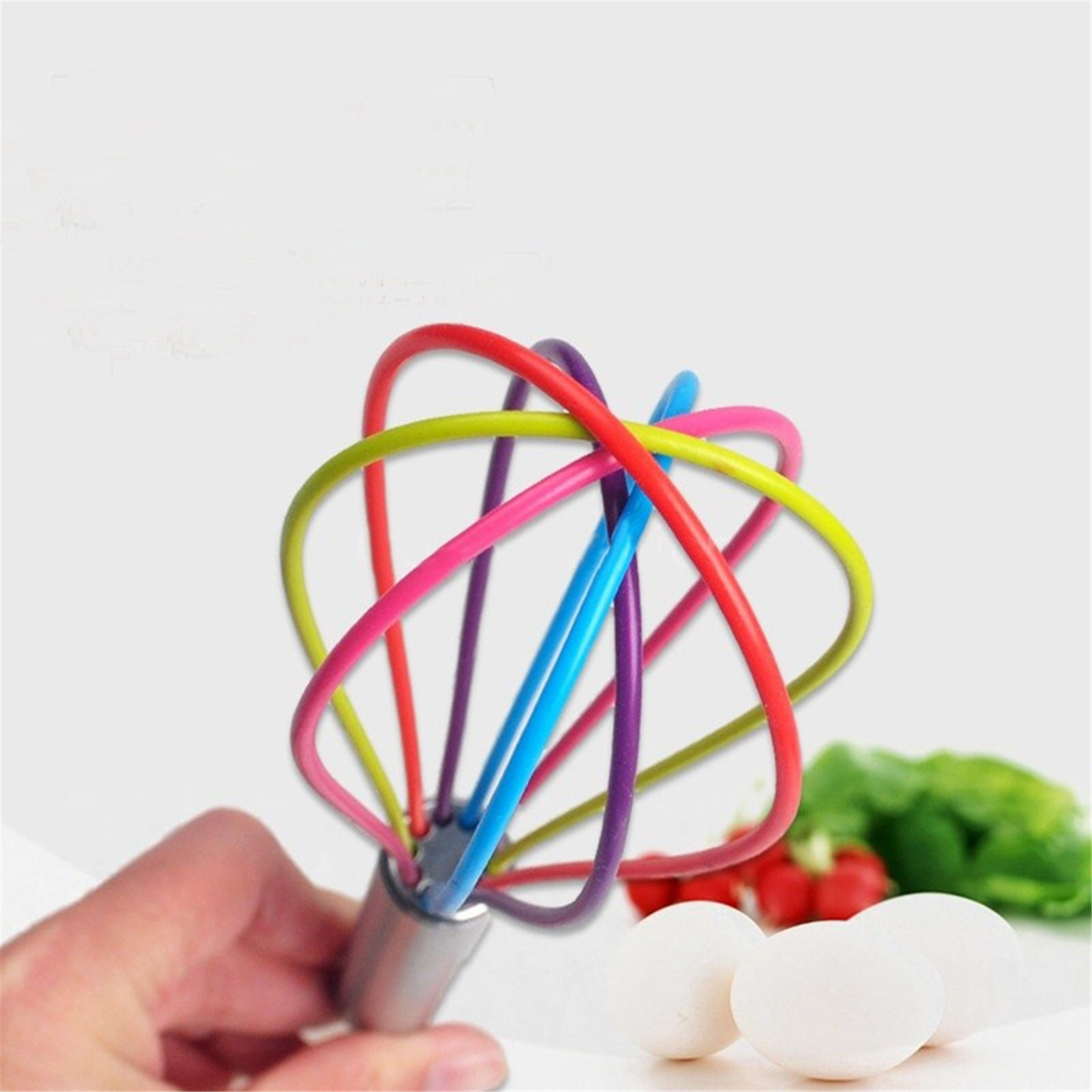 Ludlz Kitchen Collection Stainless Steel Balloon Egg Whisk,Multicolor Stainless Steel Balloon Wire Egg Beater Whisk Tool Kitchen Mixer - image 3 of 7
