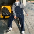 thumbnail image 6 of Men Overalls,Bib Overall for Mens Work Dungarees Unisex Workwear Romper Oversized Jumpsuit with Cargo Pockets, 6 of 7