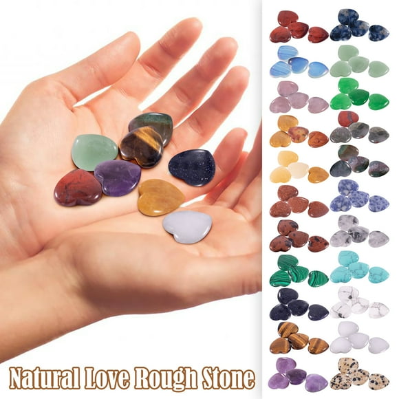 Clearance Under 5$ Rose Quartz - 20Mmx20Mmx6Mm Natural Crystal Love Heart Ornament Gift Holeless Peach Heart Tiger Eye Stone Heart Shaped Rose Quartz Stone (Natural Stone, Colors Vary) Null