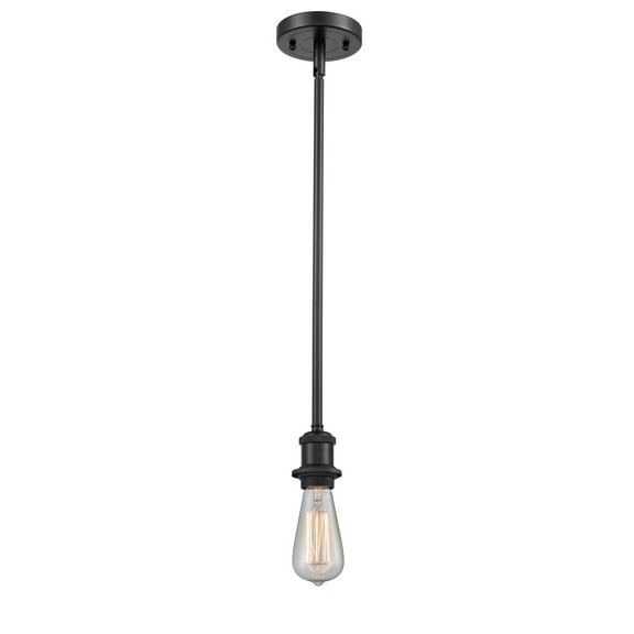 Innovations 516-1S-BK-LED Bare Bulb 1 Light Pendant part of the Ballston Collection, Matte Black