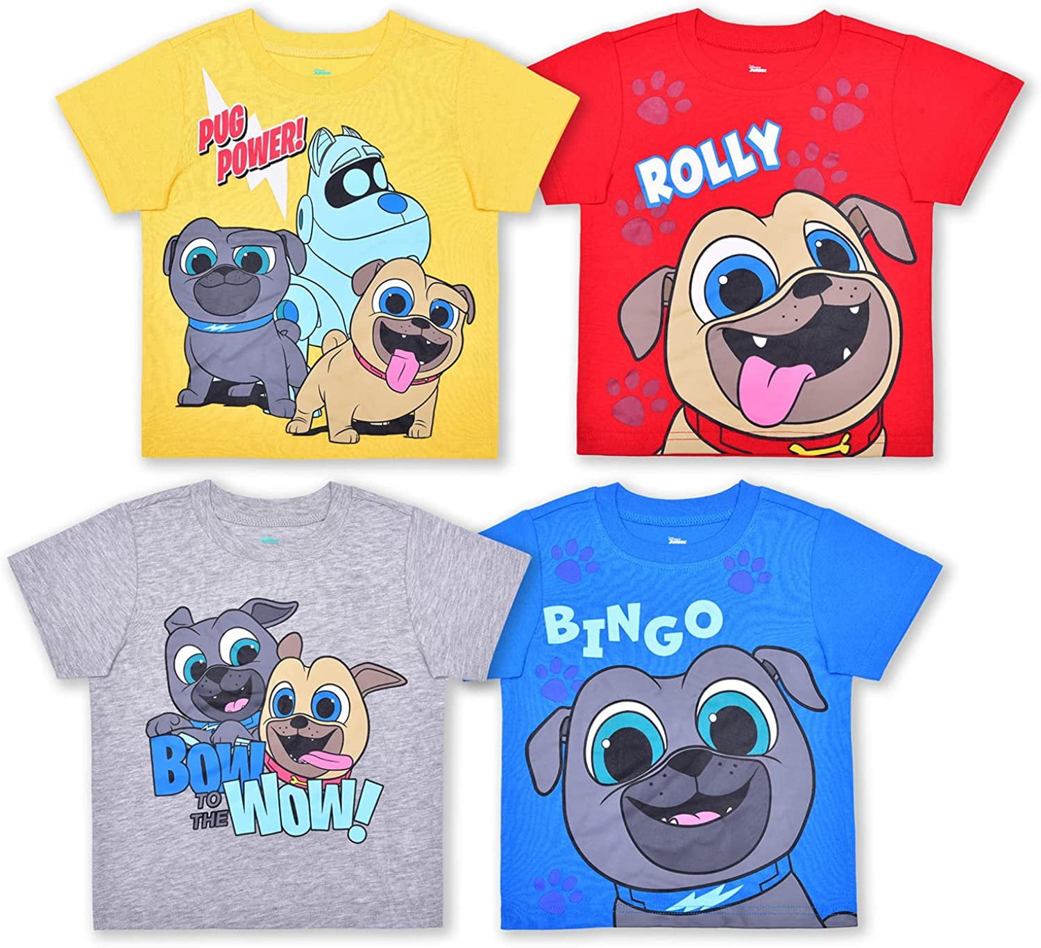 Puppy Dog Pals Bingo , Rolly and  Boys 4 Pack Character Short Sleeve  Tees, Toddler 