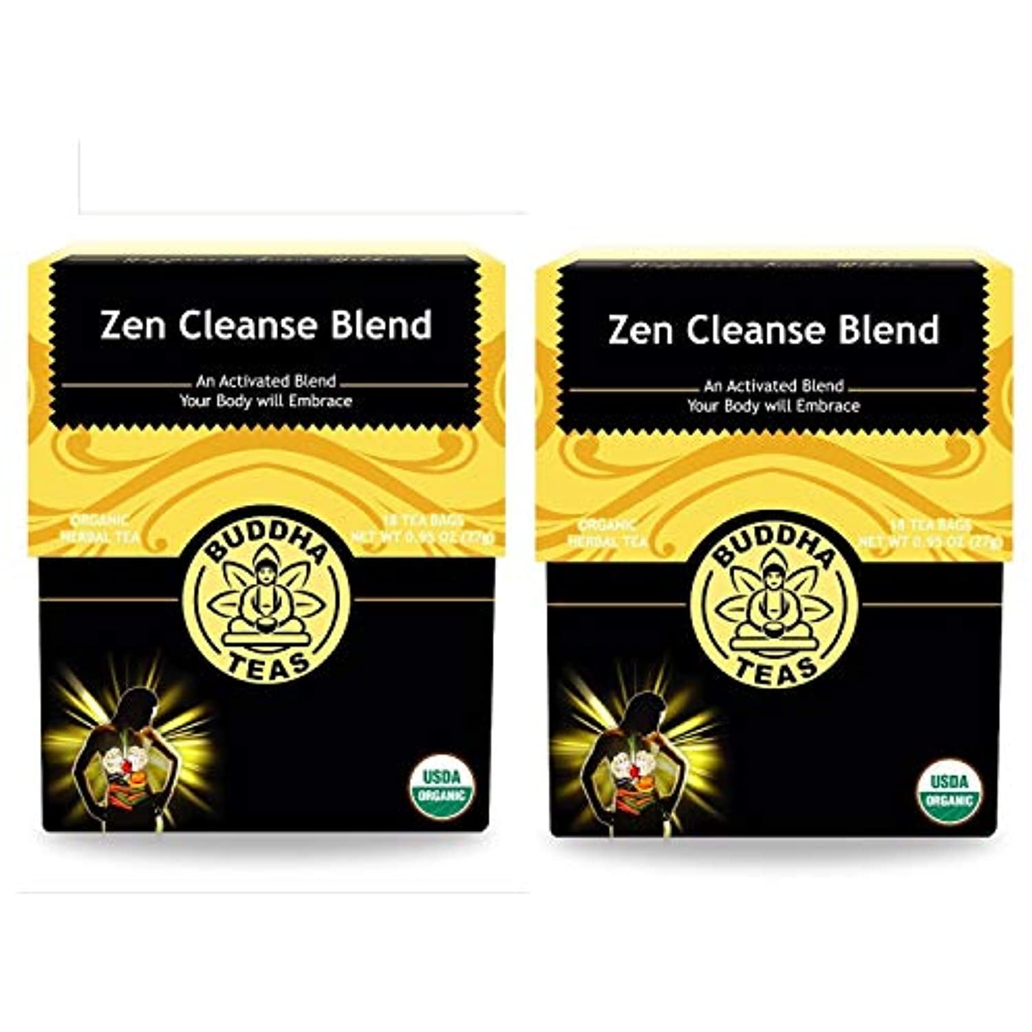 Buddha Teas Organic Zen Cleanse Blend Tea 18 Bags/Box (Pack Of 2