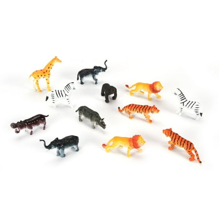 12 Assorted Jungle Animal - Plastic Jungle Animals - 2 inches - 12 pieces