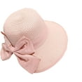 thumbnail image 5 of CoCopeaunts Straw Bucket Hat Wide Brim Floppy Solid Color Bucket Cap for Women Beach Dome Ponytail Basin Hat with Bow Decorate, 5 of 8