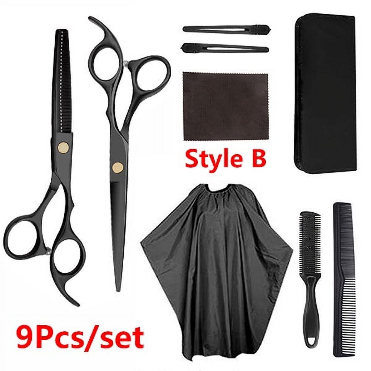 Willstar 3/9pcs Hair Cutting Scissors Set Professional Stainless Steel Barber Thinning Scissors for Barber Salon and Home - image 3 of 16