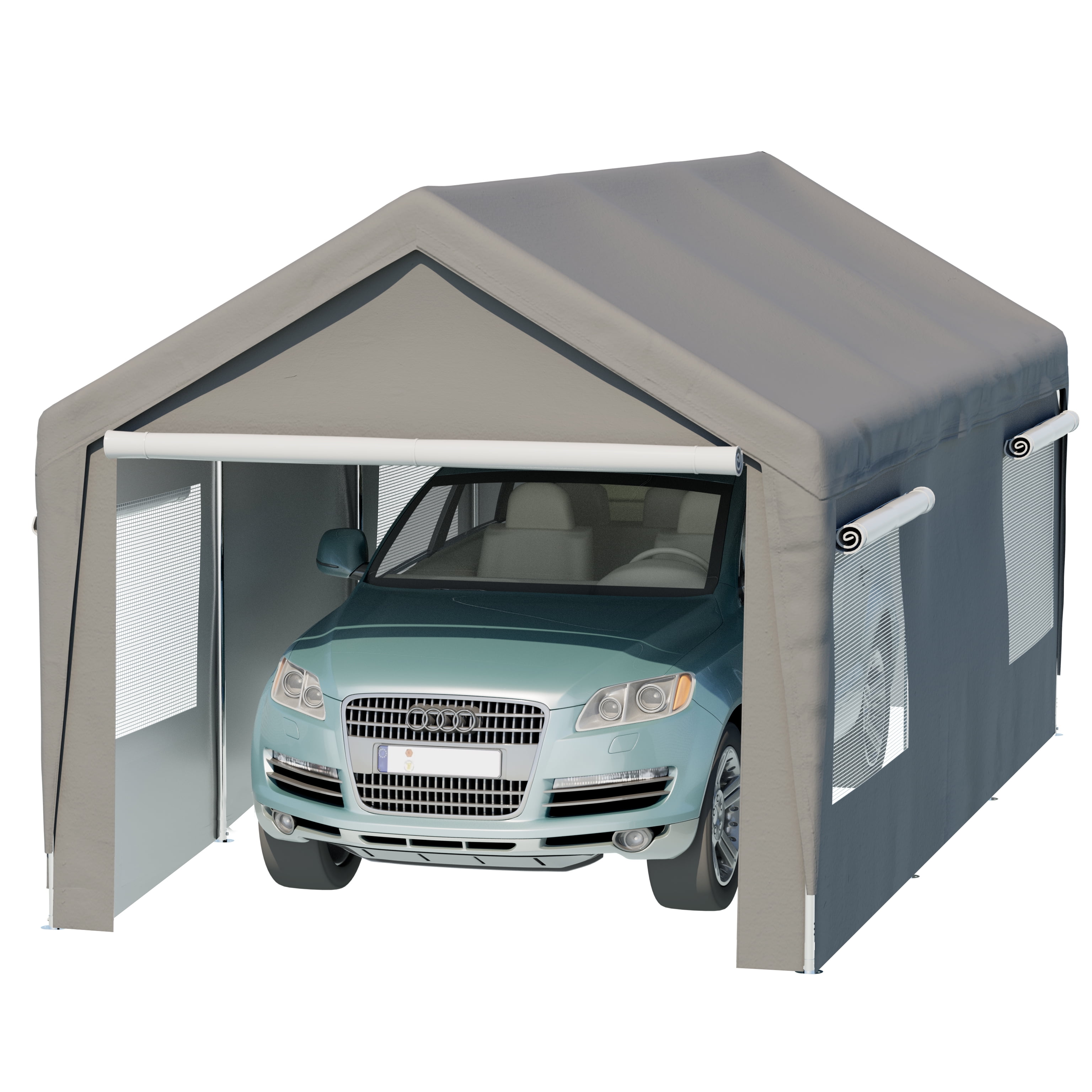 LZBEITEM 10 x 20 ft. Heavy Duty Steel Carport Storage Boat Shed Canopy