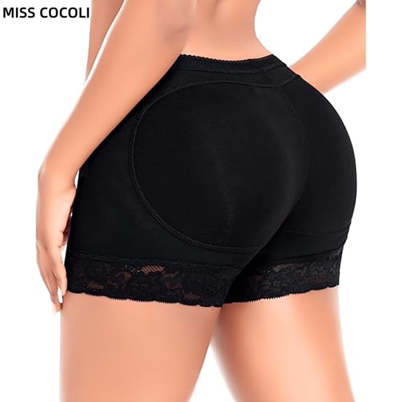 MISS COCOLI Lace Padded Panties for Women Slimming Butt Lifter Underwear Hip Enhancer Shaper Booty Pads Shapewear