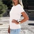 thumbnail image 4 of Womens Oversized Short Sleeve T-Shirts Crew Neck Tops Summer Casual Loose Fit Tees Tunic Shirts White XL, 4 of 5