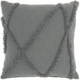thumbnail image 1 of homeroots home decor 386307 Boho Chic Gray Textured Lines Throw Pillow, 1 of 3