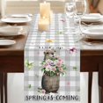 thumbnail image 3 of Table Runners 90 Inches Long Dress Scarves, Grey Plaid Groundhog Farmhouse Coffee/Dining/Kitchen Table Runner for Living Room, Spring Floral Butterfly Botanical 13x90 Inch, 3 of 9
