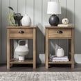 thumbnail image 3 of Walker Edison Modern Farmhouse 1 Drawer End Table, Set of 2, Rustic Oak, 3 of 12