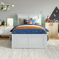 thumbnail image 2 of AFI Charlotte Twin Solid Wood Low Profile Platform Bed with Matching Footboard, White, 2 of 13