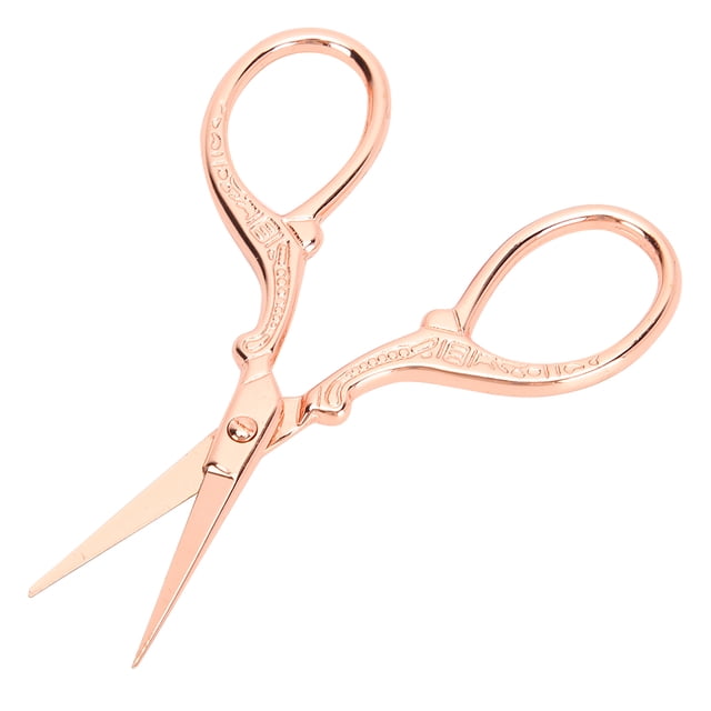 Cross-Stitch Scissor, With Comfortable Handle Individual Shape Retro Scissor, For Embroidery,Needlework Cross-Stitch Craft Sewing Accessories DIY Hand-Made Rose Gold