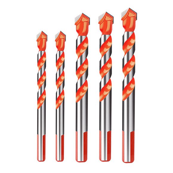 5-piece metal drill bit set multi-purpose drilling triangular shank drill bit suitable for tile/concrete/brick/glass/plastic/wood