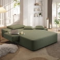thumbnail image 2 of CARZZI LIFE 60 Inch Oversized Chaise Lounge Chair Indoor, Corduroy Boneless Chaise with Armrests & Backrest /2 Pockets /3 Pillows, Lounge Sofa Bed for Adults Living Room (Green), 2 of 9
