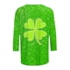 thumbnail image 5 of RKSTN 3/4 Length Sleeve Womens Tops Oversized Crewneck St Patricks Day Lucky Shamrocks Graphic Print T Shirt Womens Casual Plus Size Round Neck Loose Irish Festivities Three Quarter Sleeve Shirt, 5 of 6