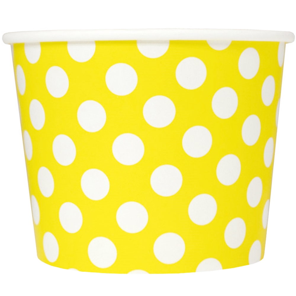 16 oz Yellow Polka Dotty Paper Ice Cream Cups 1,000 Count Walmart