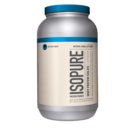 Isopure Whey Protein Isolate Powder, Natural Vanilla, 25g Protein, 3