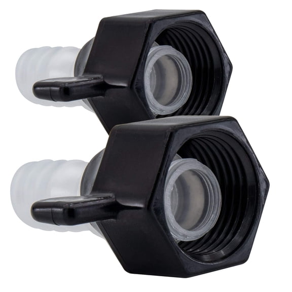 RecPro RV Plumbing Fitting 1/2" Swivel to 1/2" Barb | Barb Straight Wingnut Swivel Adapter (2-Pack)