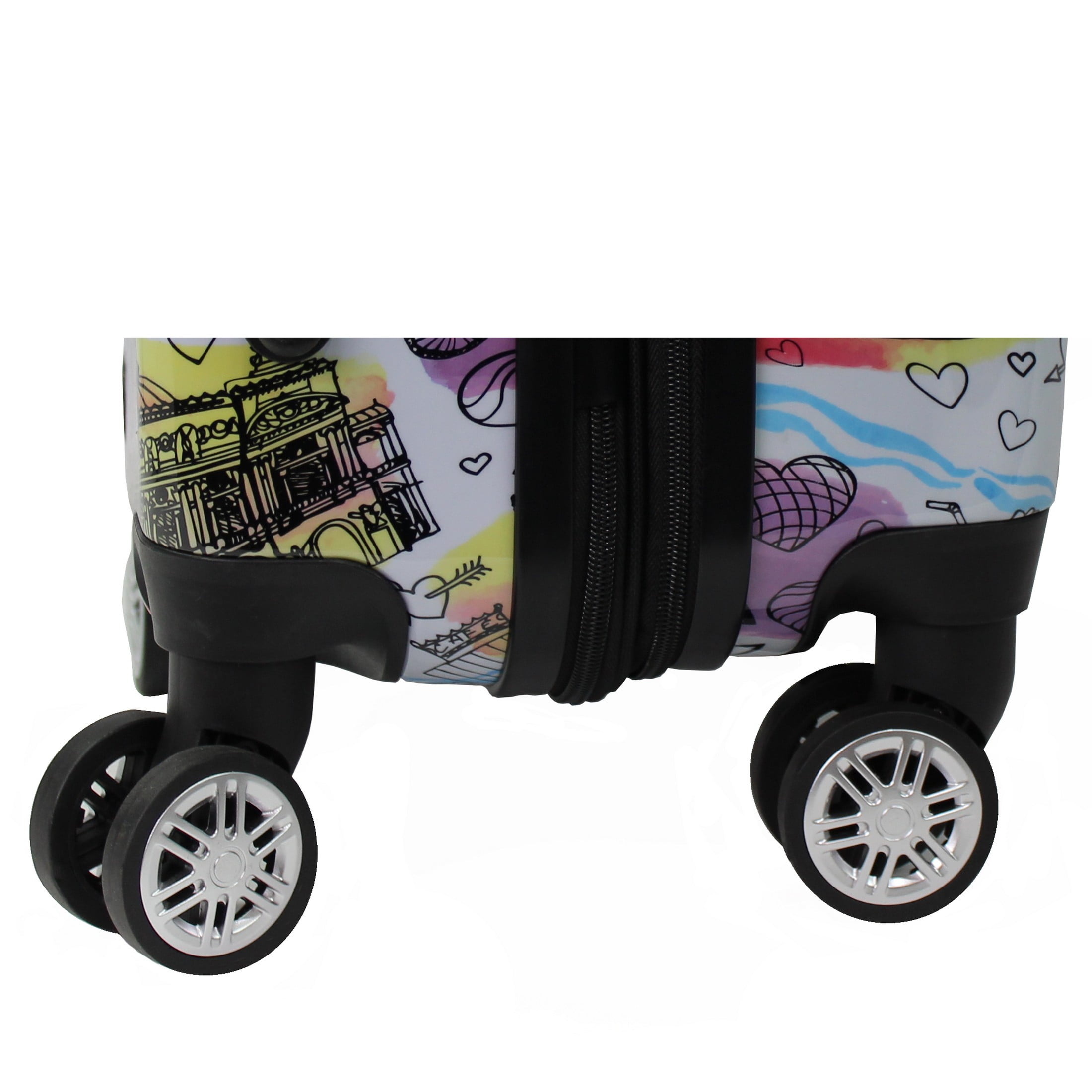 World Traveler Dejuno Parisian Landmarks 3-Piece Polycarbonate Expandable Spinner Luggage Set
