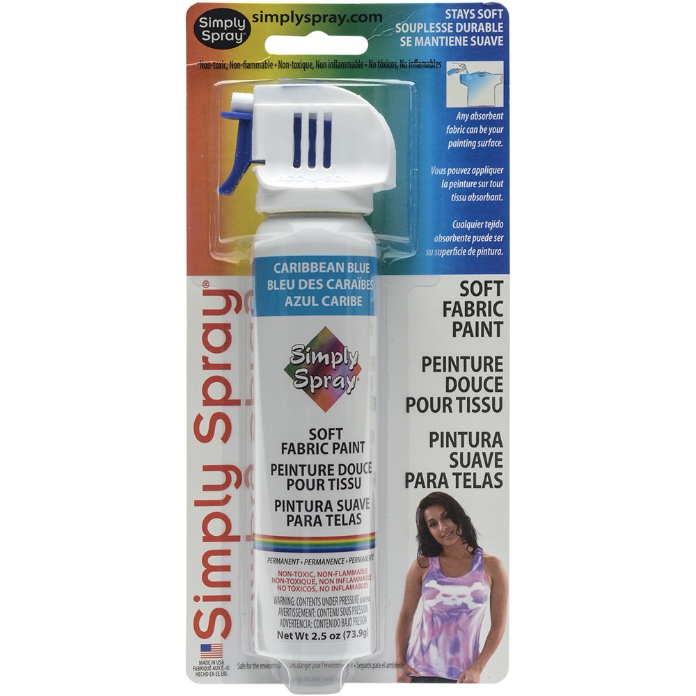 Simply Spray Soft Fabric Paint 2.5ozCaribbean Blue