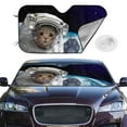 thumbnail image 2 of Balery Cat Astronaut Print Car Windshield Sun Shade,Windshield Sunshade for Car Pickup Truck SUV Accessories-Small, 2 of 7