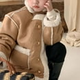 thumbnail image 6 of Mercatoo Girls Warm F𝐥eece Jacket Button Up 𝐅aux Shearling 𝐂hunky Coat With Pockets Kids Winter Windproof Thicken Outerwear, 6 of 6