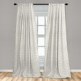 thumbnail image 5 of Ambesonne Flower Curtains, Simplistic Curly Floral Art, Pair of 28"x84", Ivory and Dark Eggshell, 5 of 5
