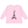 thumbnail image 3 of Inktastic Eiffel Tower in Paris with Flowers and Pink Banner Boys or Girls Long Sleeve Toddler T-Shirt, 3 of 5
