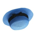 thumbnail image 3 of MZXELPRJD Straw Hat Toddler Beach Hat Little Girls Straw Sun Hat Summer Beach Cap Foldable Visor Floppy Hats Wide Brim with Bowknot Sun Protection Hat, 3 of 5