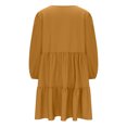 thumbnail image 5 of 50% Off Clear! Women Plus Size Dresses Women's Casual Solid Color Round Neck Dress Gold, S, 5 of 6