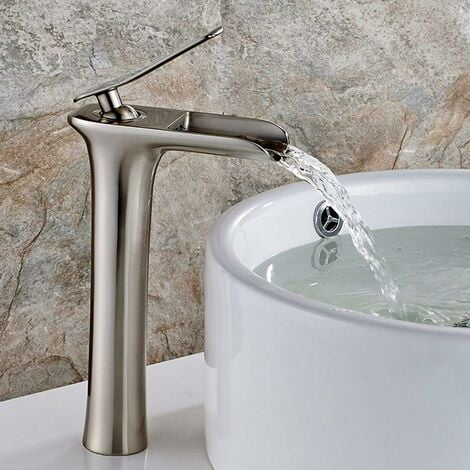 bathroom faucet waterfall basin faucet tall bathroom faucet countertop sink faucet bathroom brushed nickel
