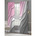 thumbnail image 4 of Pink Grey Ombre Sheer Curtains 96 Inch Length 2 Panels Set for Living Room/Bedroom, Modern Geometric Abstract Aesthetics Cream Curtain Sheers Drapes Rod Pocket Curtains Window Treatment 52''x96''x2, 4 of 7