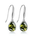 thumbnail image 2 of Paris Jewelry 14k White Gold 4 Ct Created Peridot Teardrop Earrings Plated, 2 of 2