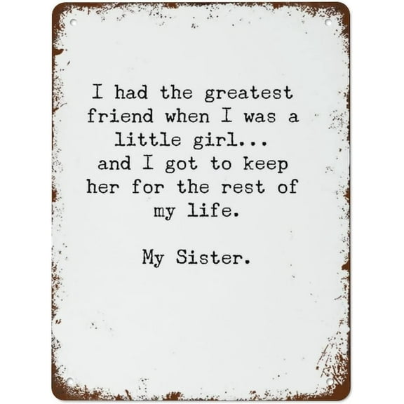 Funny Metal Signs I Had The Greatest Friend My Sister Poster Wall Art Tin Sign Size: 12 x 16 inch