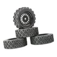 thumbnail image 4 of Xuanheng 4Pcs RC Wheel Rim and Rubber Tires Set Replacement R 71mm for 144001 124024019 Style2 black, 4 of 7