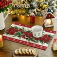 thumbnail image 3 of mubwai Poinsettia Pine Cone Christmas Placemats Set of 4, 12x18 Inch Seasonal Winter Holiday Table Mats for Party Dining Decoration, 3 of 6