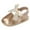 Gold, variant on Otqutp Toddler Summer Footwear Summer Children Shoes Girls Sandals Flat Bottom Non Slip Lightweight Fish Mouth Breathable Solid Color Bow Shoes