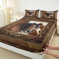 thumbnail image 3 of Homewish Teens Farmhouse Animal Horse Twin Sheet Sets 3pcs,Lodge Cabin Twin Fitted Sheet Microfiber,Retro Vintage Breathable Flat Sheet,Super Cozy Room Decor, 3 of 7
