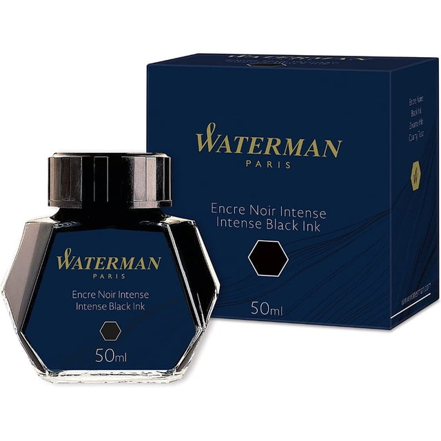 Botella de Tinta Waterman Tinta para pluma 50 ml Negro intenso