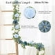 thumbnail image 4 of Guirnalda de rosas artificiales flores de seda azul | 6.56Ft Enredaderas falsas con Gypsophila | Camino de mesa de hojas realista para la decoración de la habitación de pared del arco de la fiesta, 4 of 6