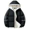 thumbnail image 4 of Unisex Loose Hooded Cotton-Padded Jacket, Black, Size XXXL, 4 of 4