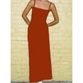 thumbnail image 2 of Niusricy Women Solid Basic Cami Dress Ladies Sexy Bodycon Long Dress Elegant Sleeveless A-line Dress Backless Casual Dress Simply Evening Party Dress for Summer Beach Vacation, 2 of 3